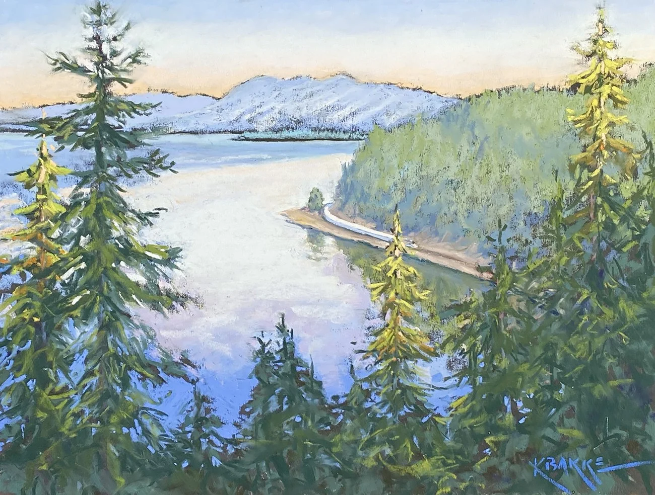The Cascade Route, 16x20 soft pastel, $600