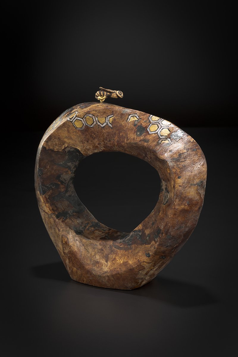 Mo-Bee-Us, maple burl original w/gold leaf, $9000