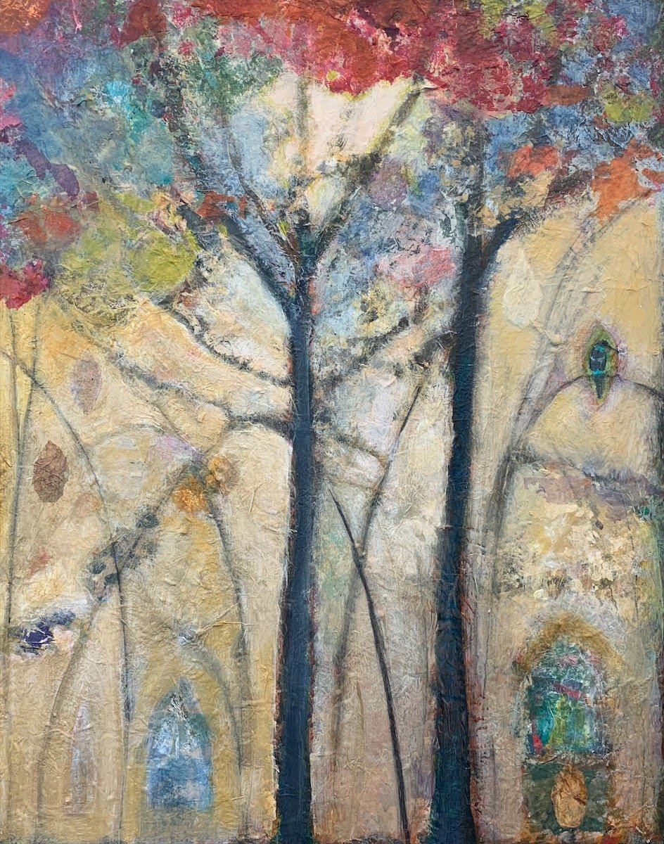 Messenger, 20" x 16" mixed media. $1200.
