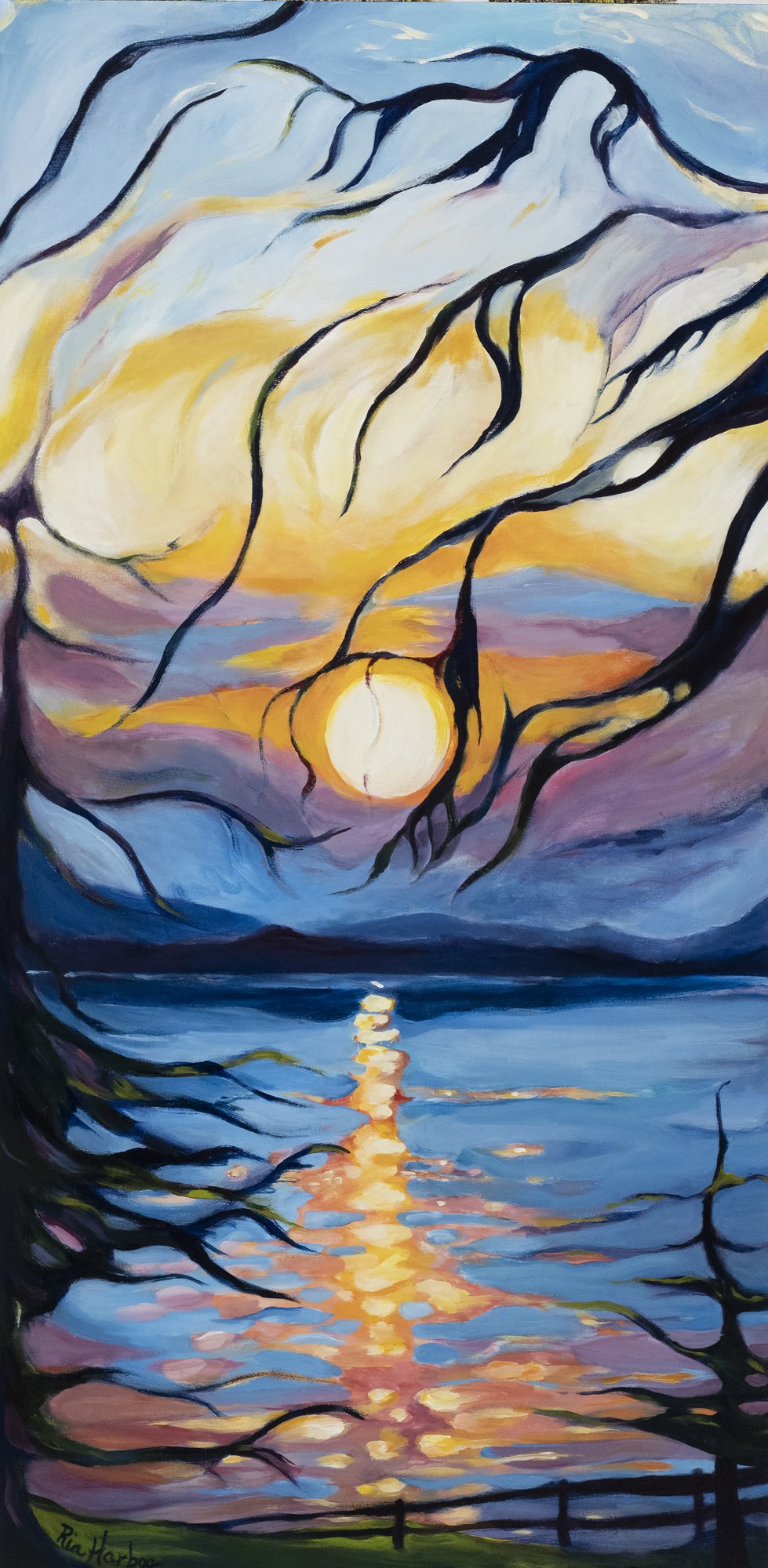 Eastside Morning, 48x24 acrylic, $1495