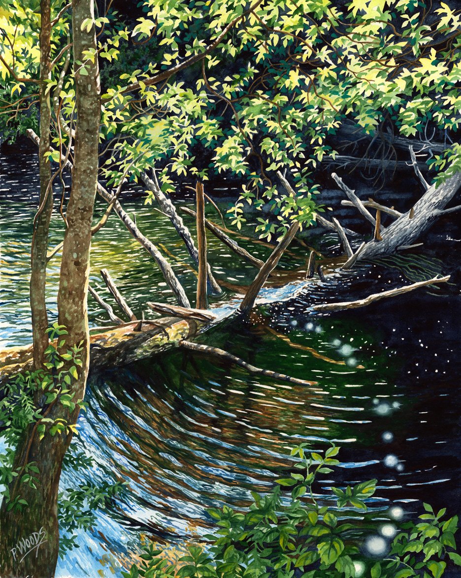 Fairy Pool, 25x20 watercolor on panel, $2700