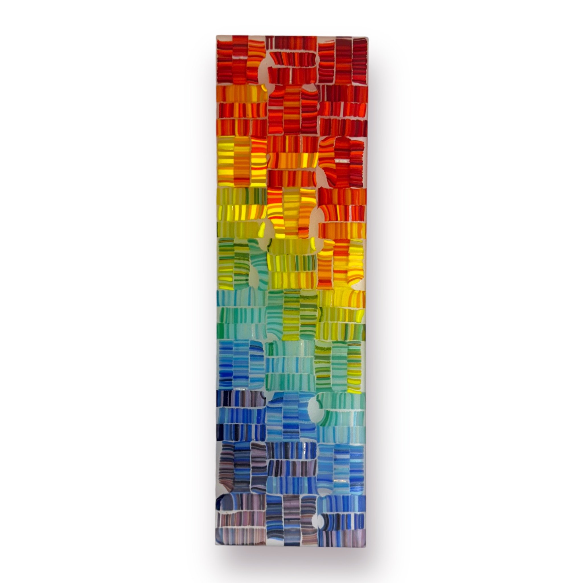One of a Kind ROYGBIV, 11.25x3.38 Fused Glass, $140
