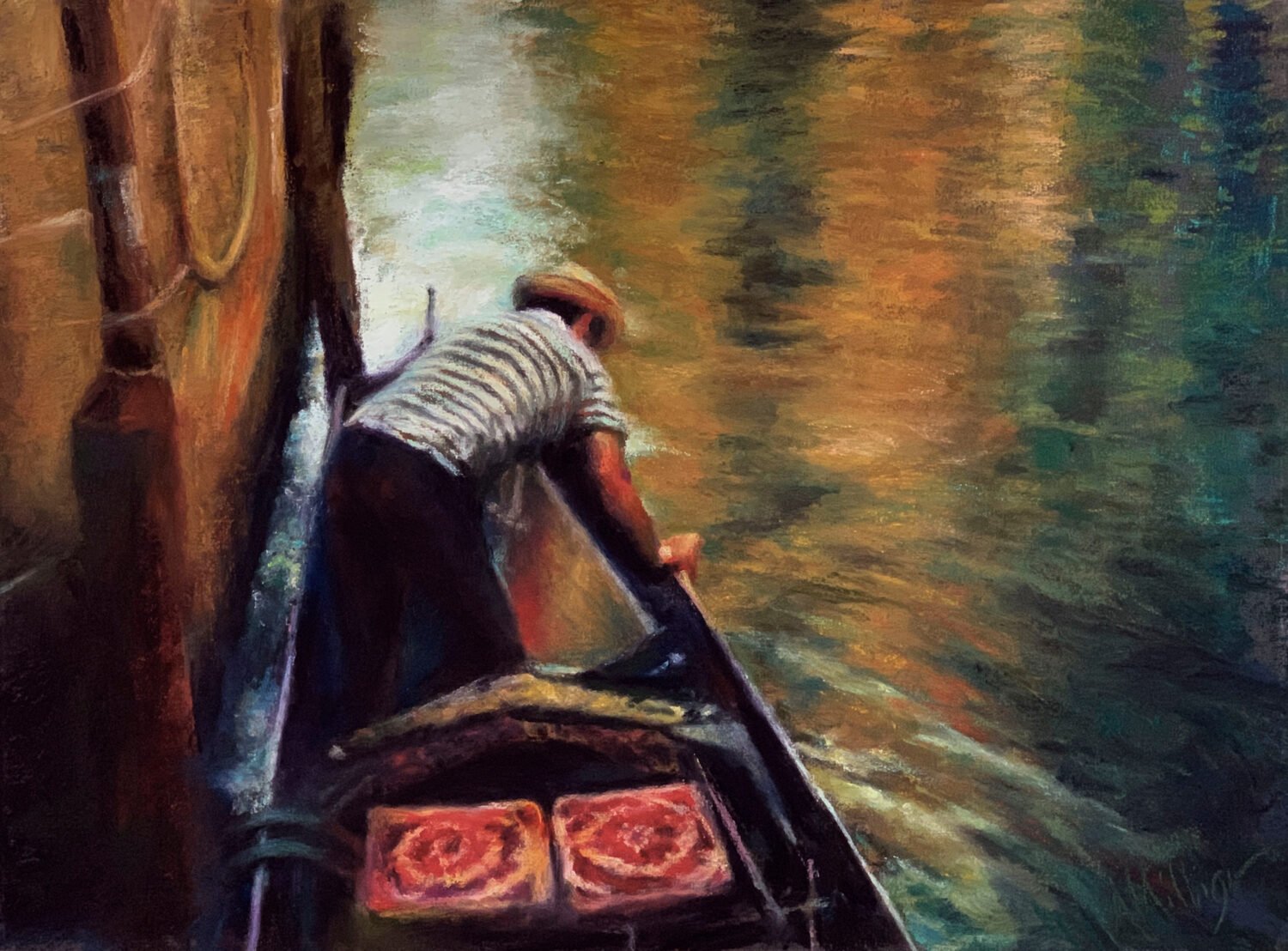Anne W Milligan - Preparandosi; 17 x 21 pastel, $900