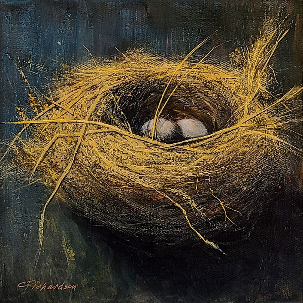 Dos Huevos, 12x12 acrylic, $750