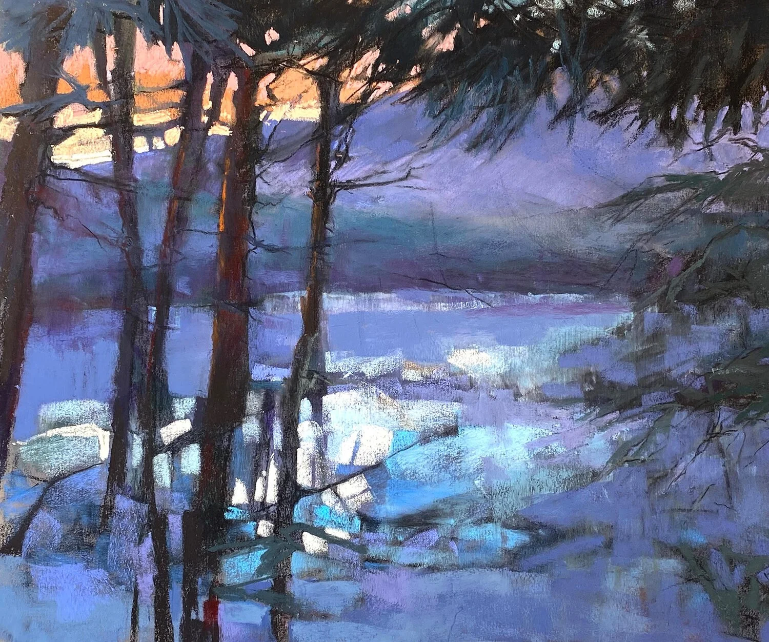 Janice Wall - Blue Morning; 18 x 20 pastel, $990