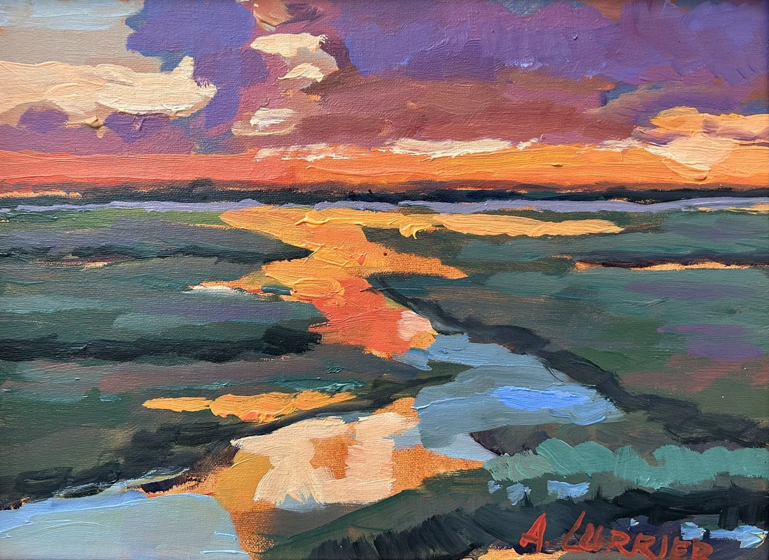 Salish Sea, 9 x 12 oil, $950