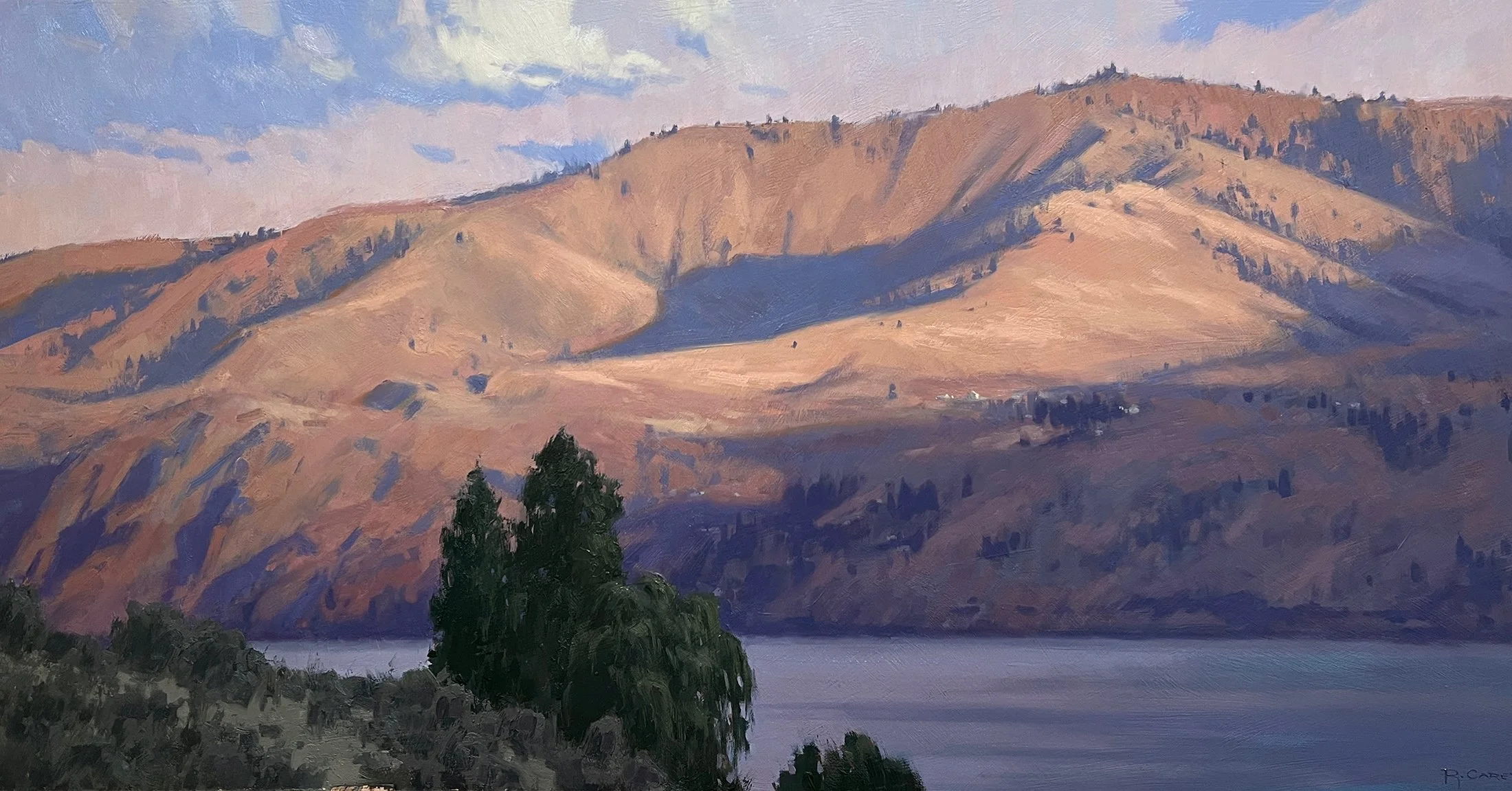 Last Light On The Butte, 24x48 oil, $3500
