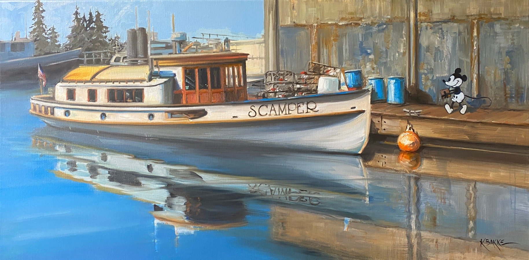 Scamper, 18x36 oil, $1600
