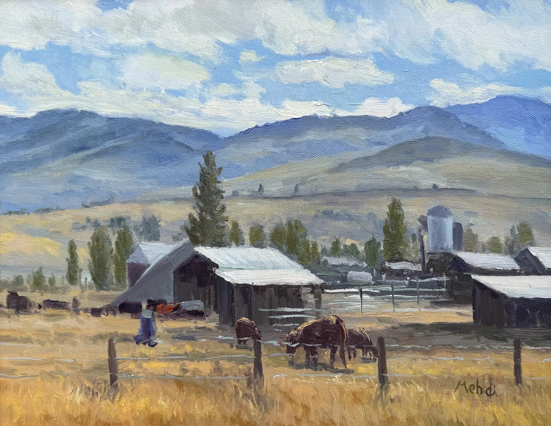 Mehdi Fallahian - Hamilton Ranch, Hamilton,
MT; 11x14 oil, $2000