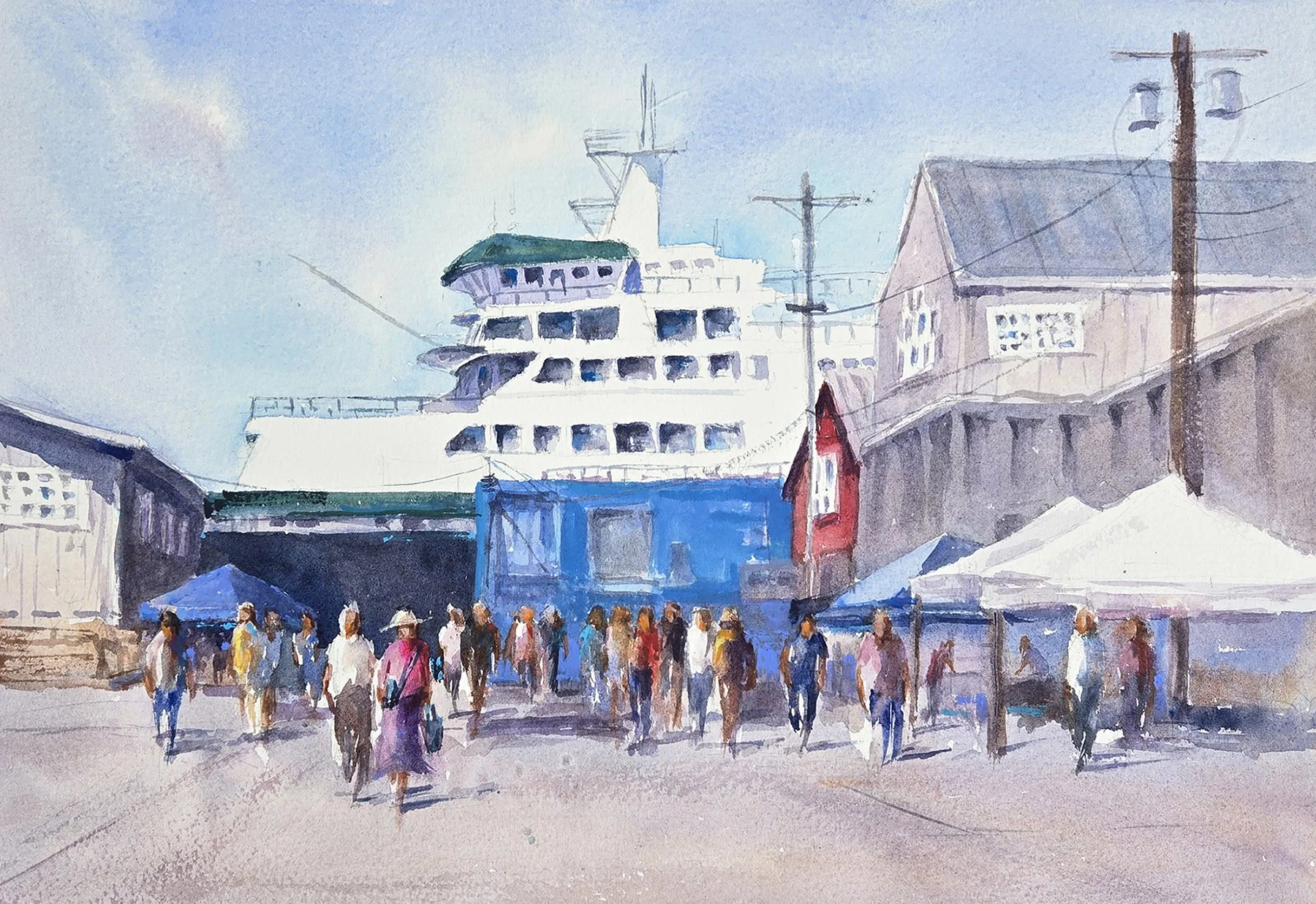 A-Town, 12x16 watercolor, $900