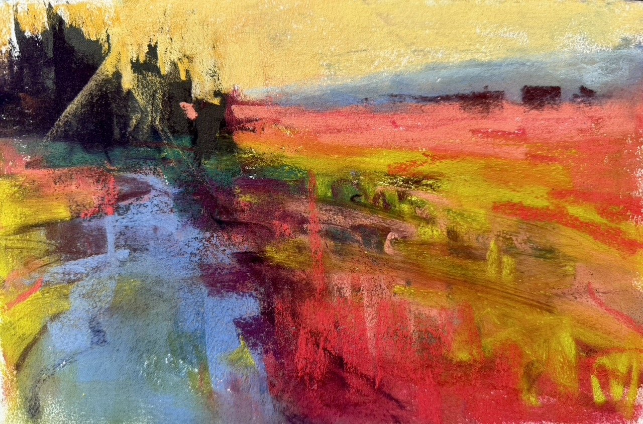 Fields Ablaze, 10x6.5 pastel, $675