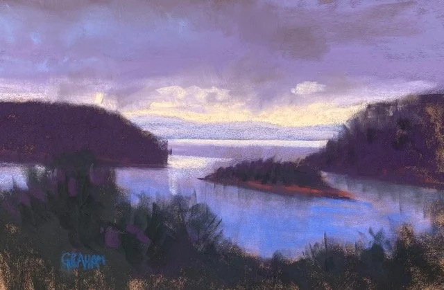 Stormy Evening, 10x14 1/2 soft pastel, $745