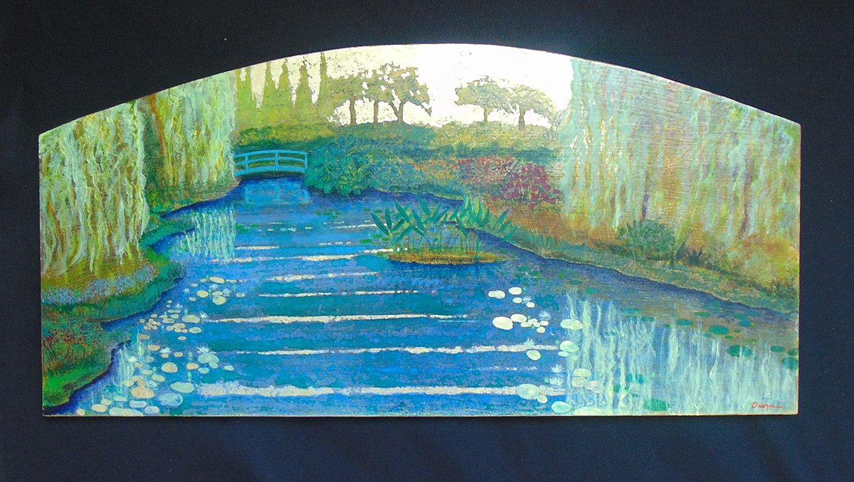 Memories of Giverny, 24x48 gold leaf and acrylic, $5900 SOLD