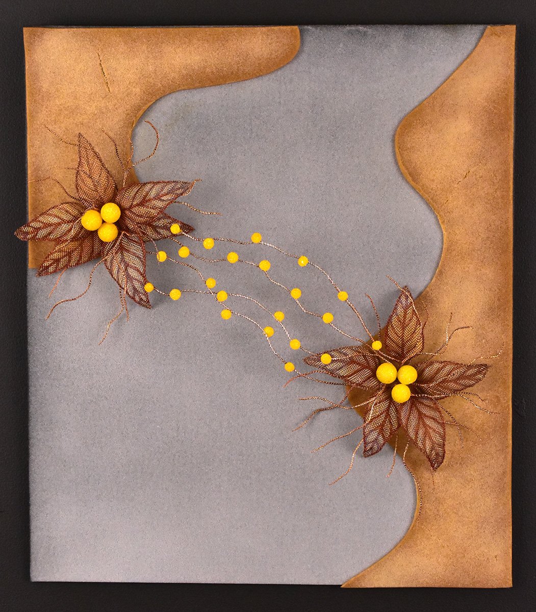 Collab #3, Glass, copper mesh, wire, glass frit, (19.25x17x2.5) $3,200 SOLD