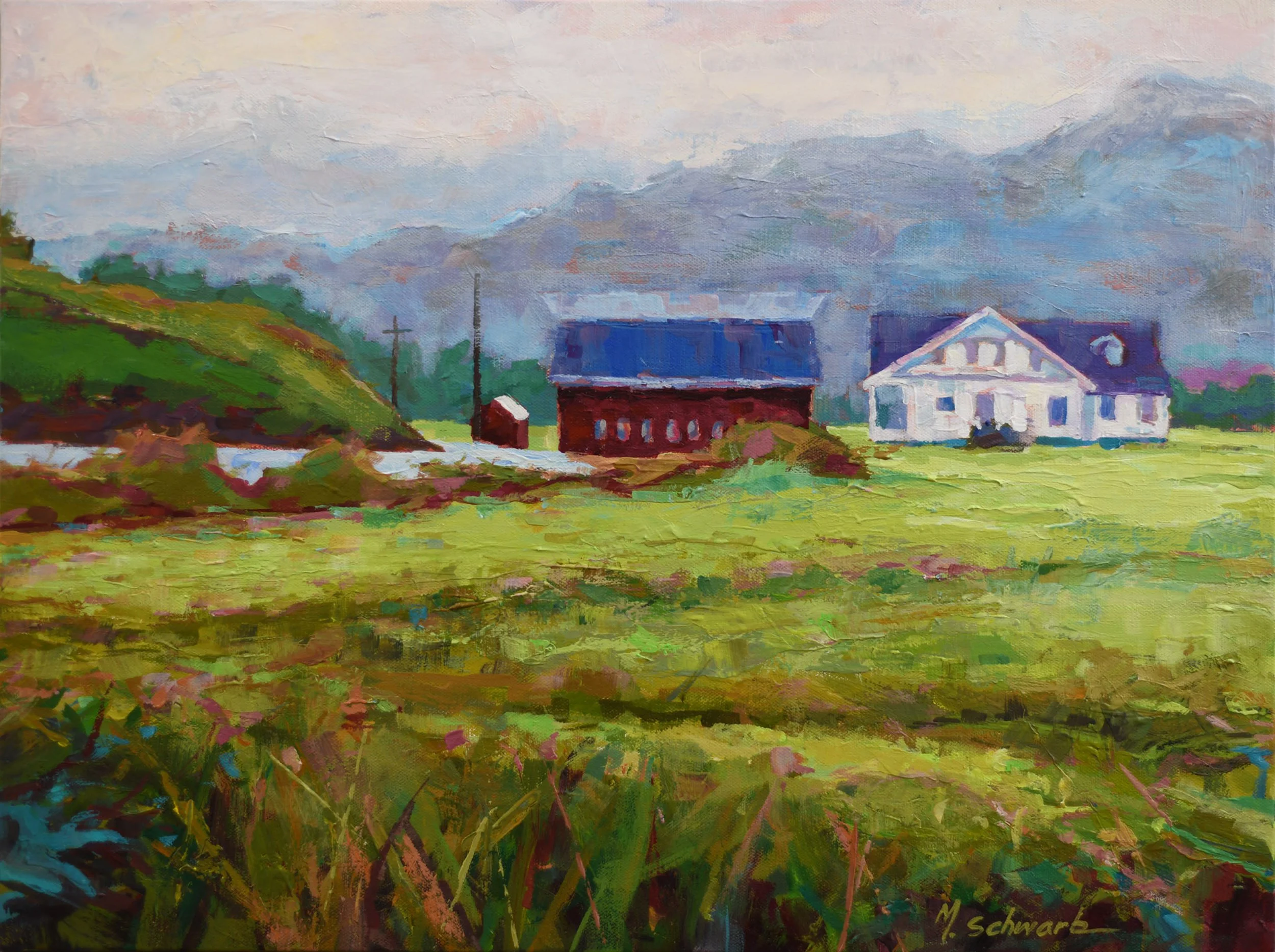 Northwest Farm, 18x24 acrylic, $900