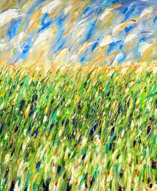 Beach Grass Green, 48x42 oil, $2600