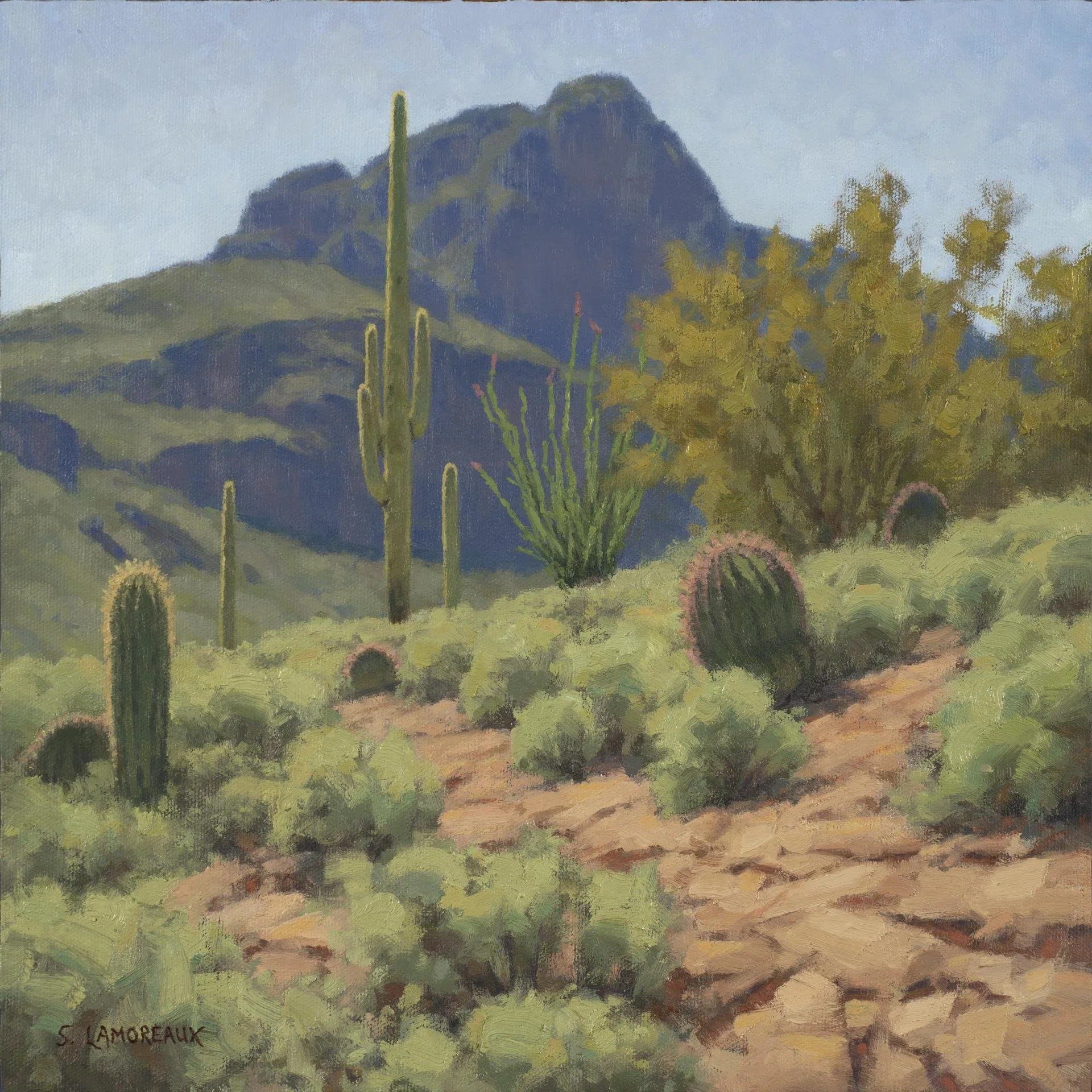 Sean Lamoreaux; High Noon at Safford Peak, 12x12 oil, $650 SOLD