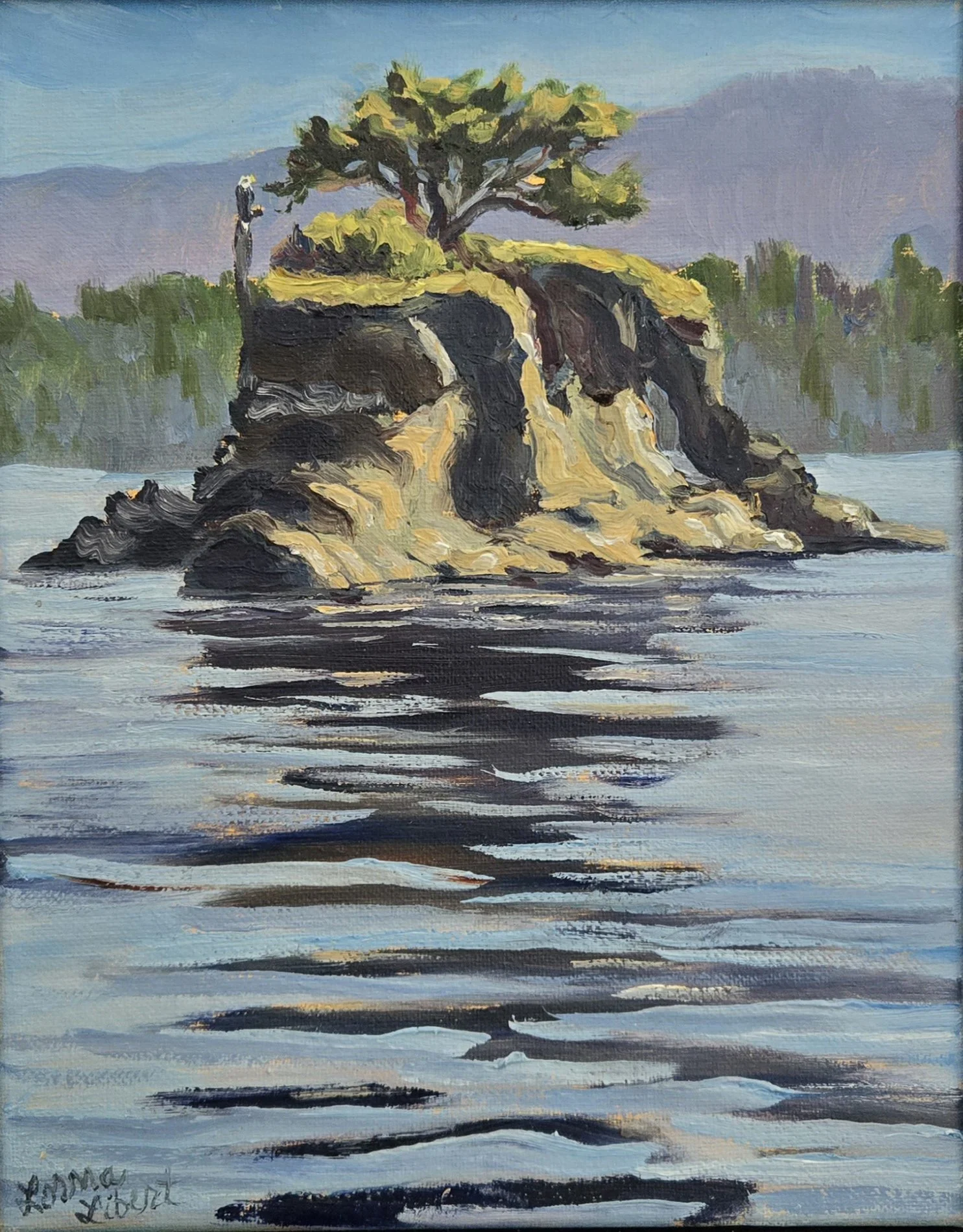 Eagle on a Snag, 10 x 8 oil, $375