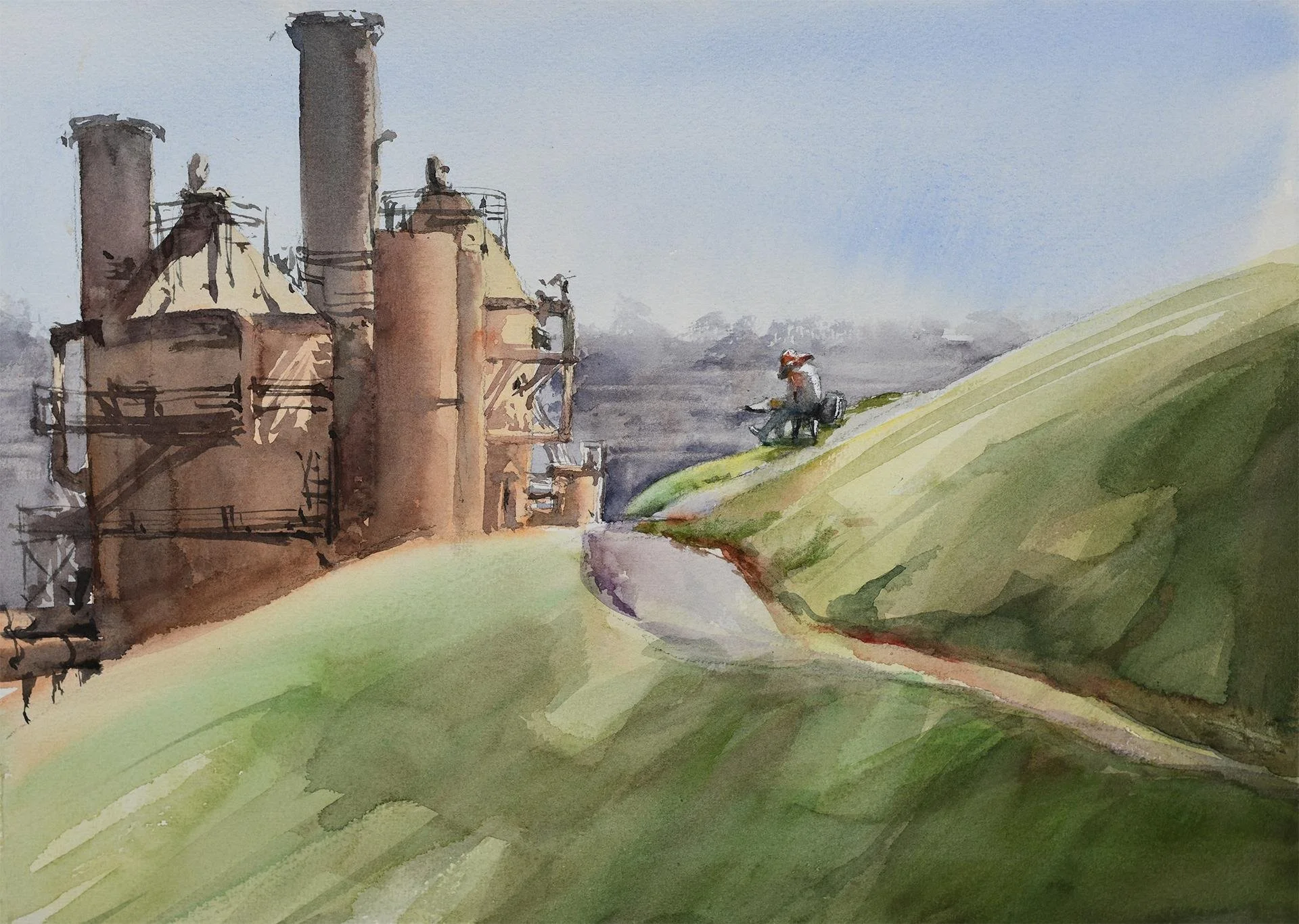 "Gas Works Park" by Oksana Limankina, 10x14 watercolor, $450