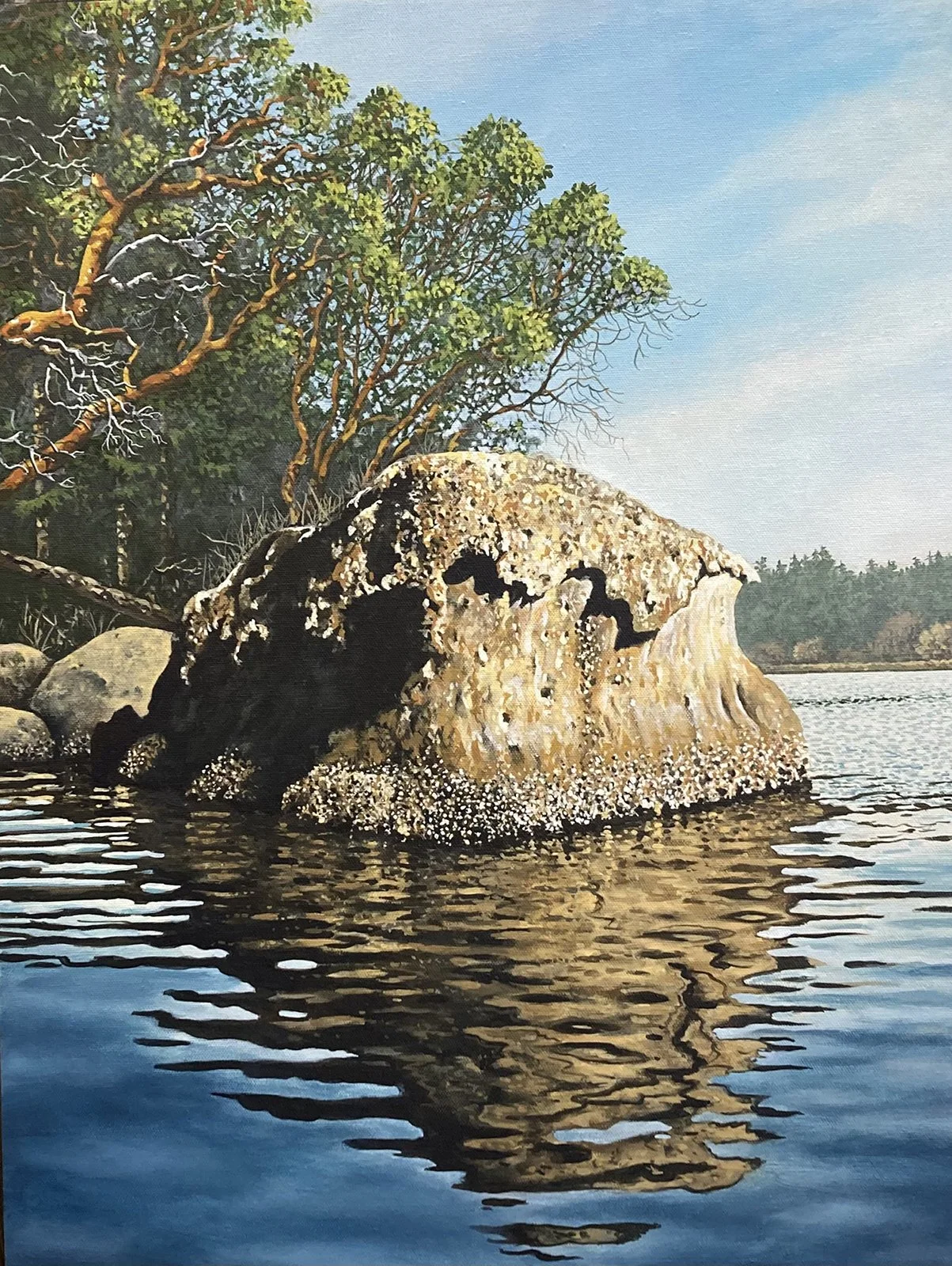 Ron Pattern - Chuckanut Reflections, 24x18 acrylic, $1800