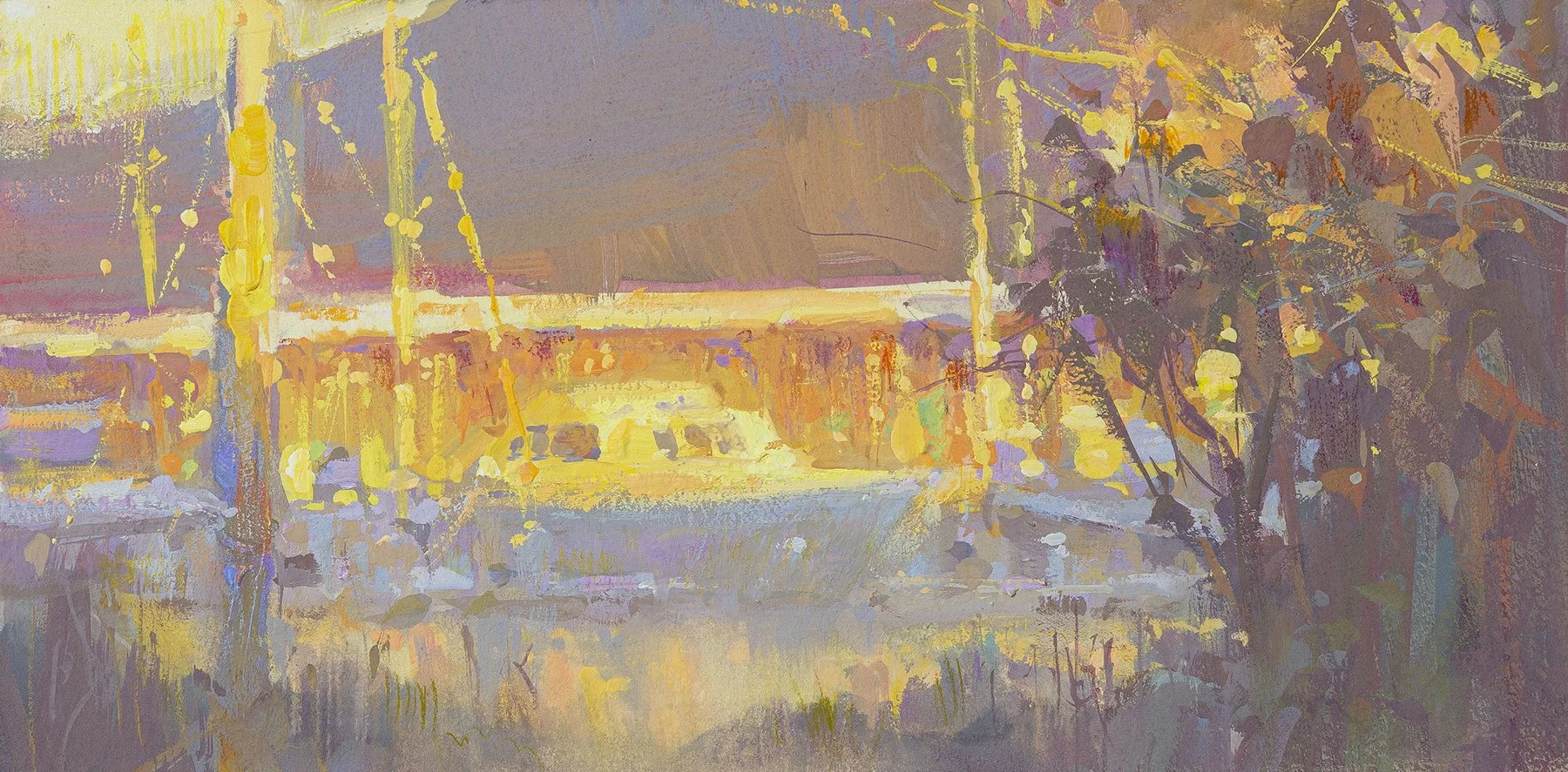 A Morning View, 4x8 Gouache, $1100