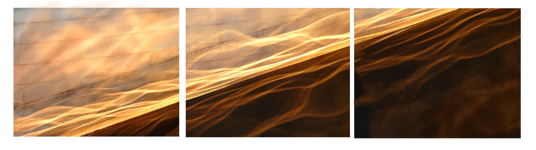 Trick of the Light Triptych, 16x60 photo encaustic, $1100 SOLD