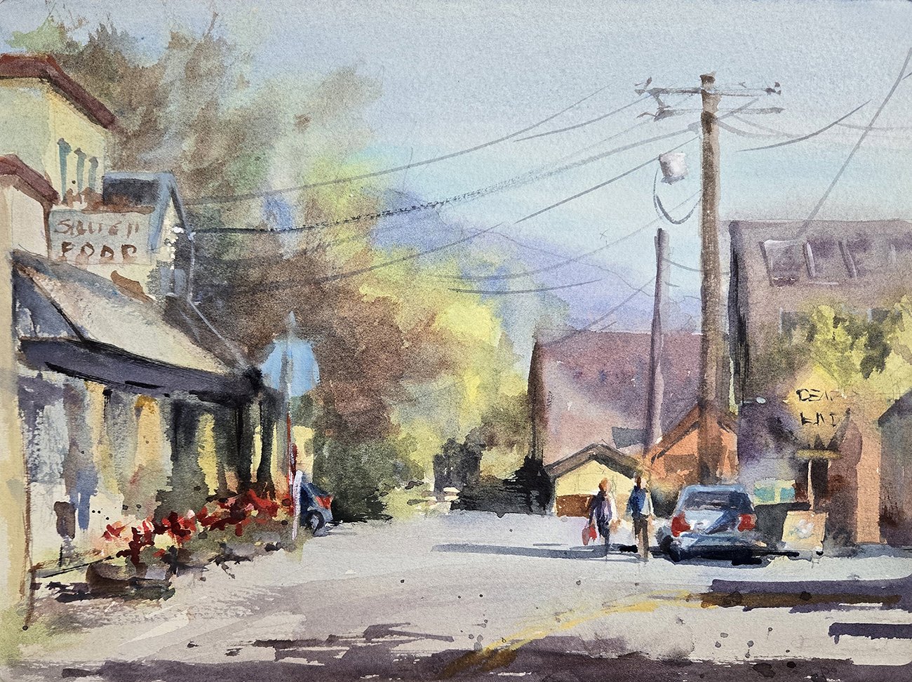 Edison Stroll, 9x12 watercolor, $500 SOLD