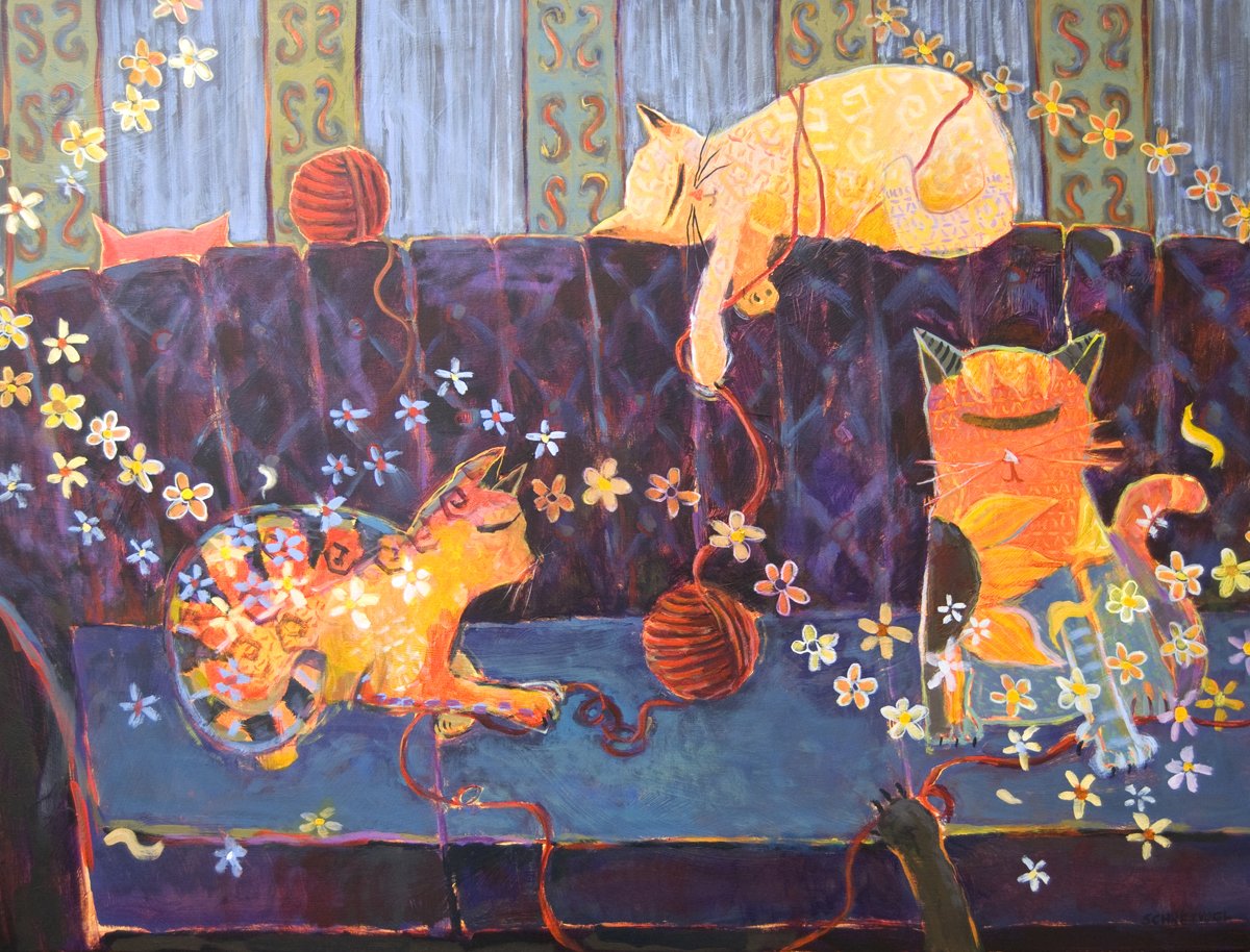 Cat's Play, 30 x 40 acrylic, $3900