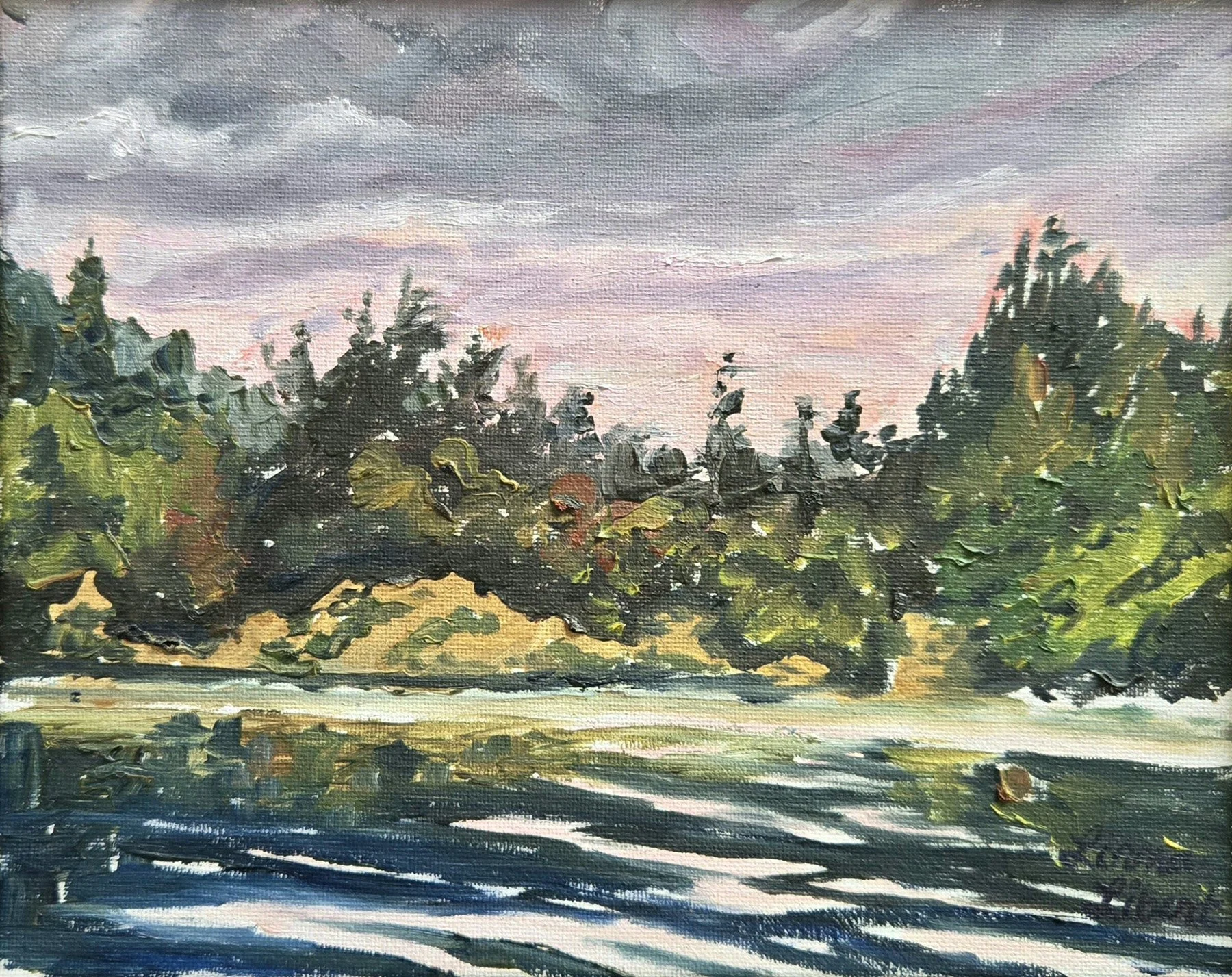 Sunset at Reid Harbor, 8 x 10 oil, $375