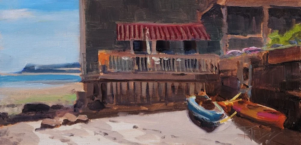 Coupeville Kayaks, 6x12 oil, $500