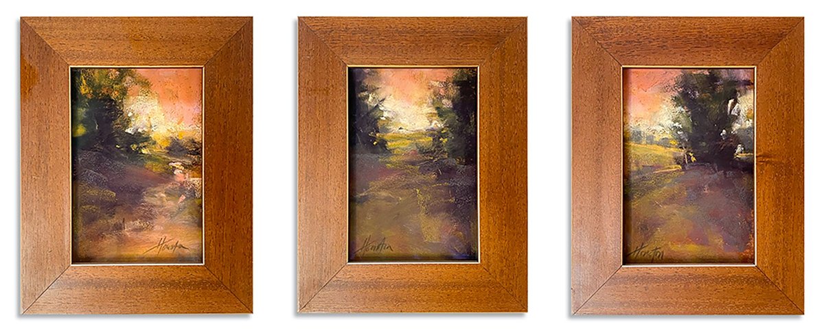 Afterglow I-III 11.25x 8.75 pastels, $450 each,
II SOLD, I & III available