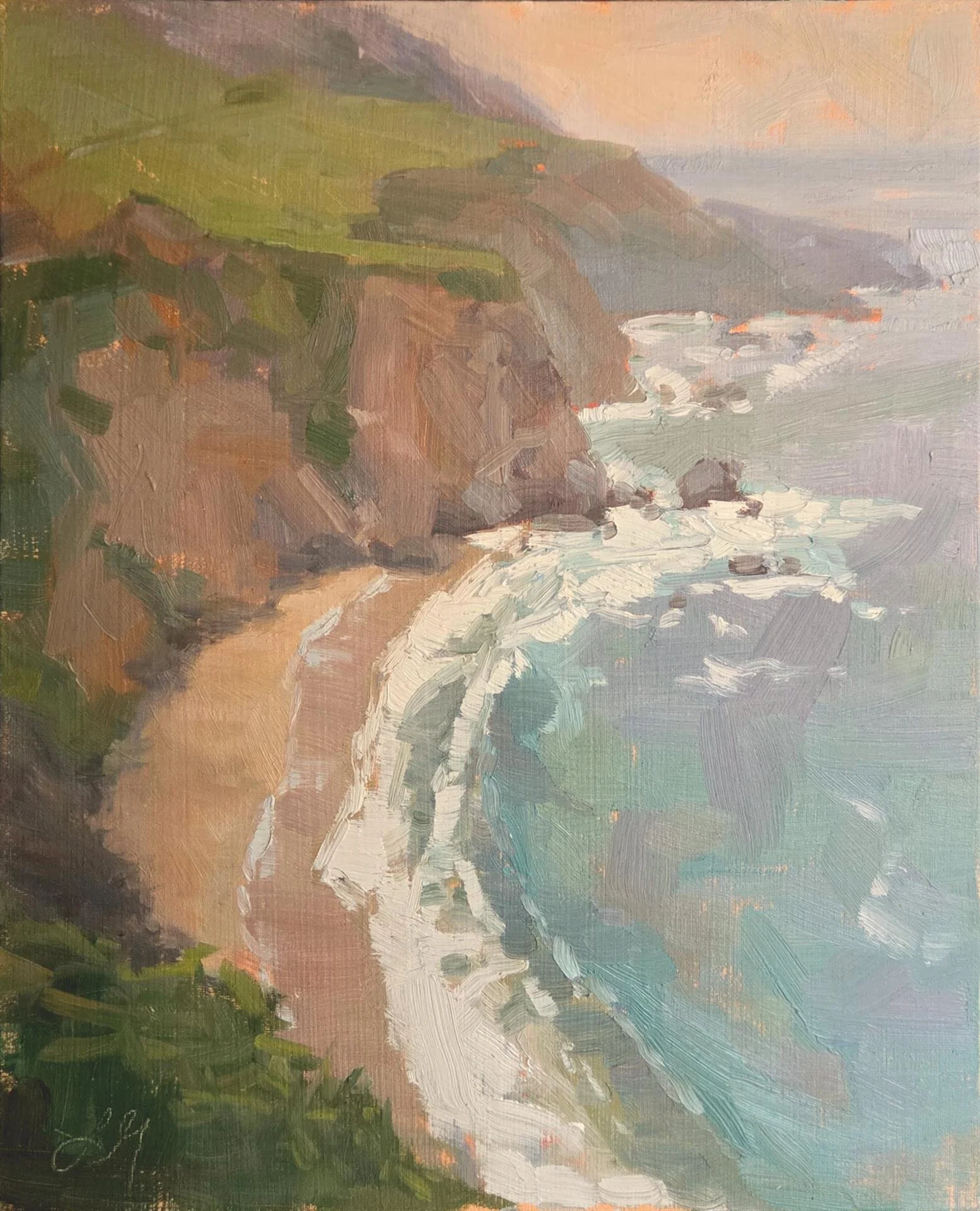 Lorraine Goddard - The Footsteps of Giants; 10x8 oil, $450