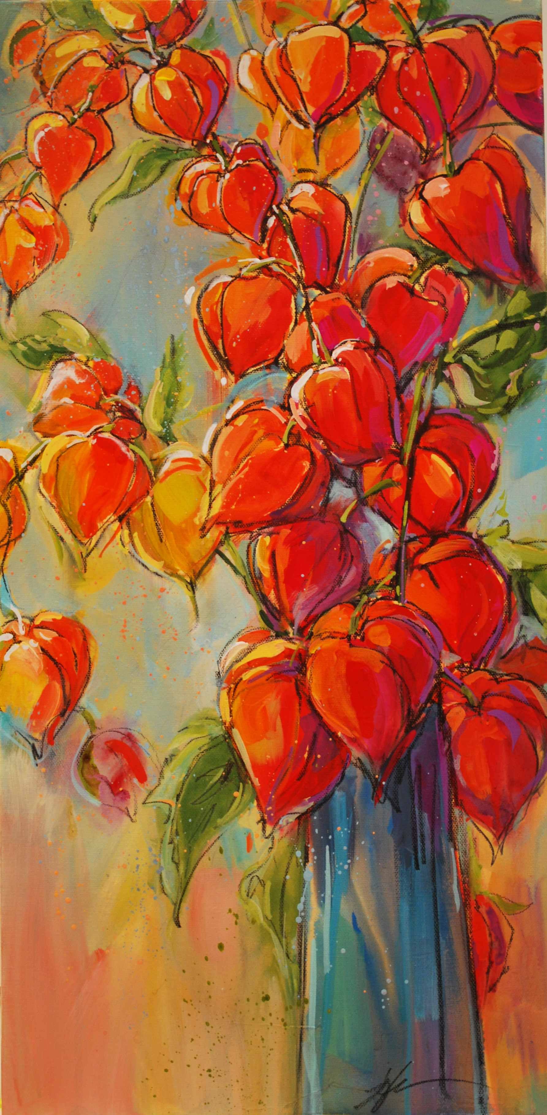 Red Lanterns, 20x10 acrylic, $525