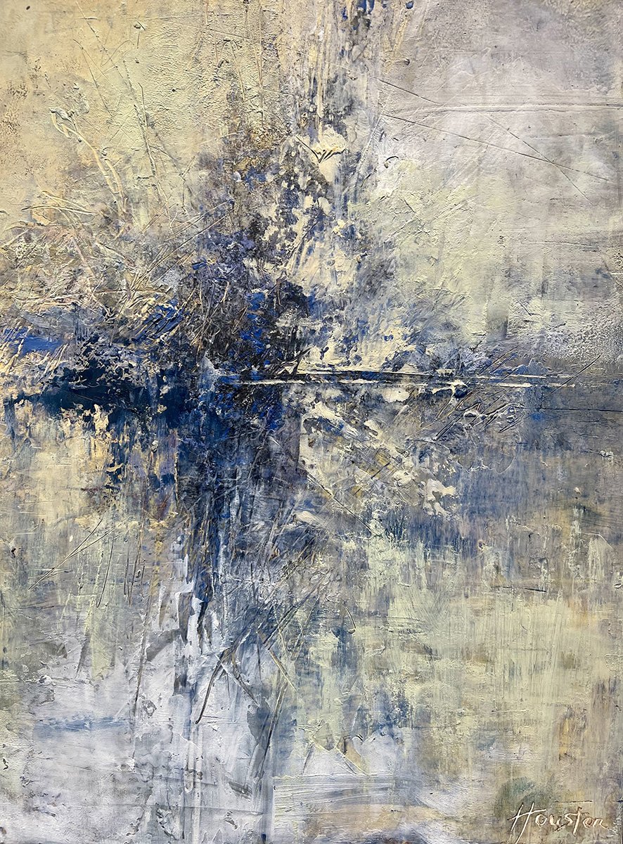 Ethereal Waterscape, 12x9 cold wax medium, $650