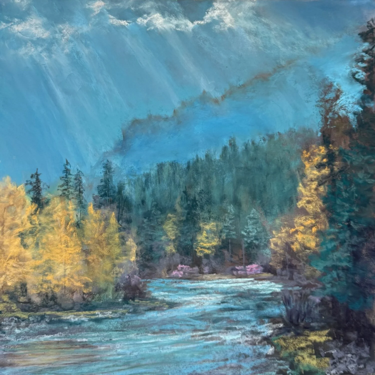 Darcie Case Roberts - Heaven Couldn't Wait for You; 26 x 26 pastel, $1200