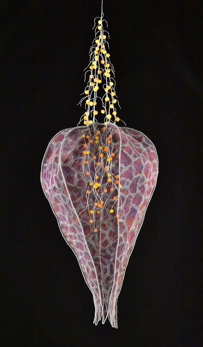 Husk, stainless steel mesh, wire, glass frit (34x12x12) $3,000