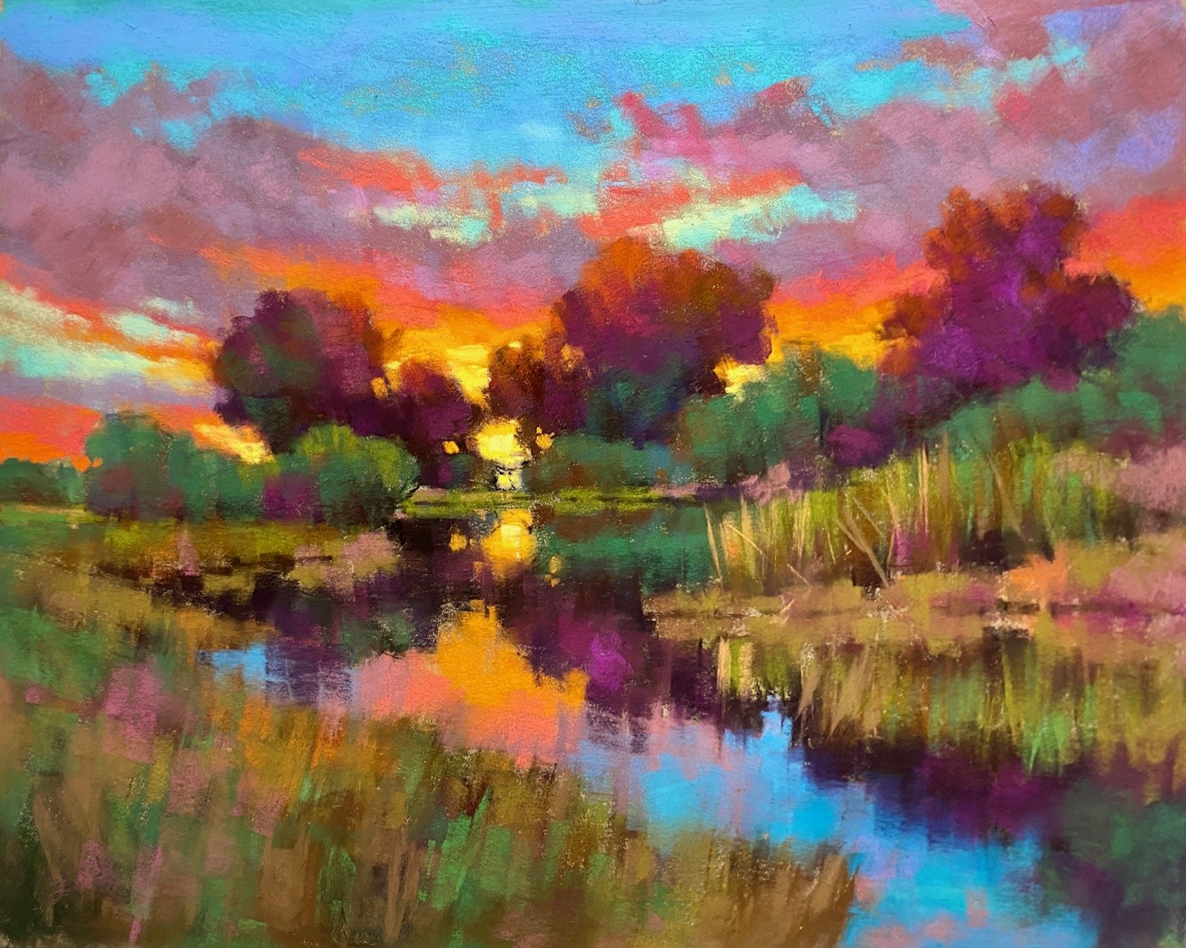 Skagit Sunset, 16x20 pastel, $1700 SOLD