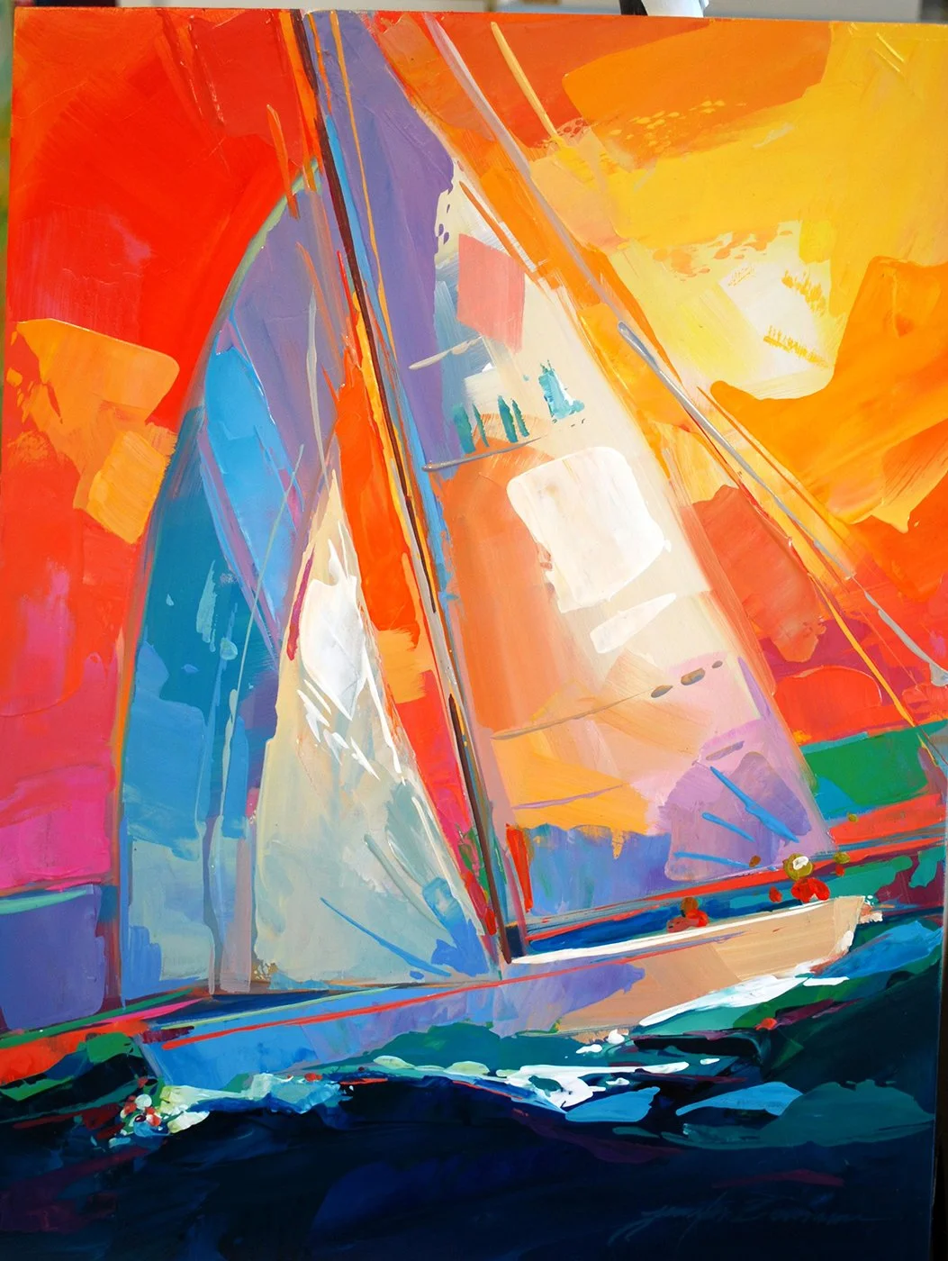 Downhill Run, 16x12 acrylic, $295