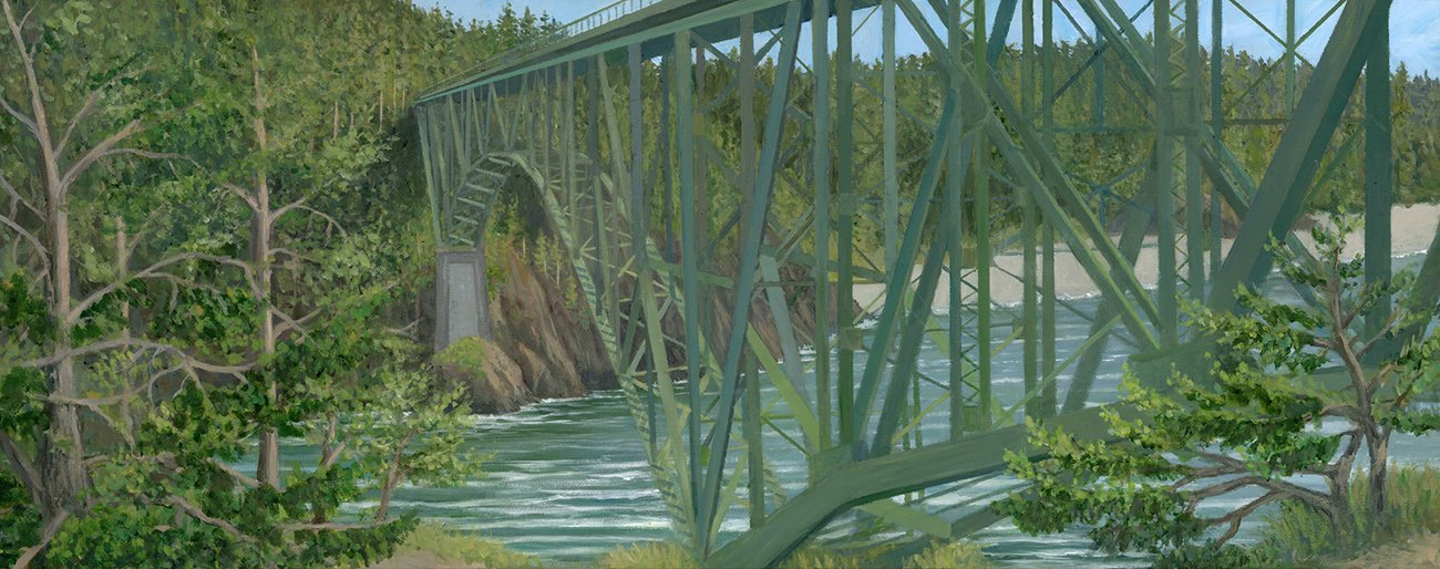 A Day at Deception Pass, 16x40 acrylic, $1775 SOLD