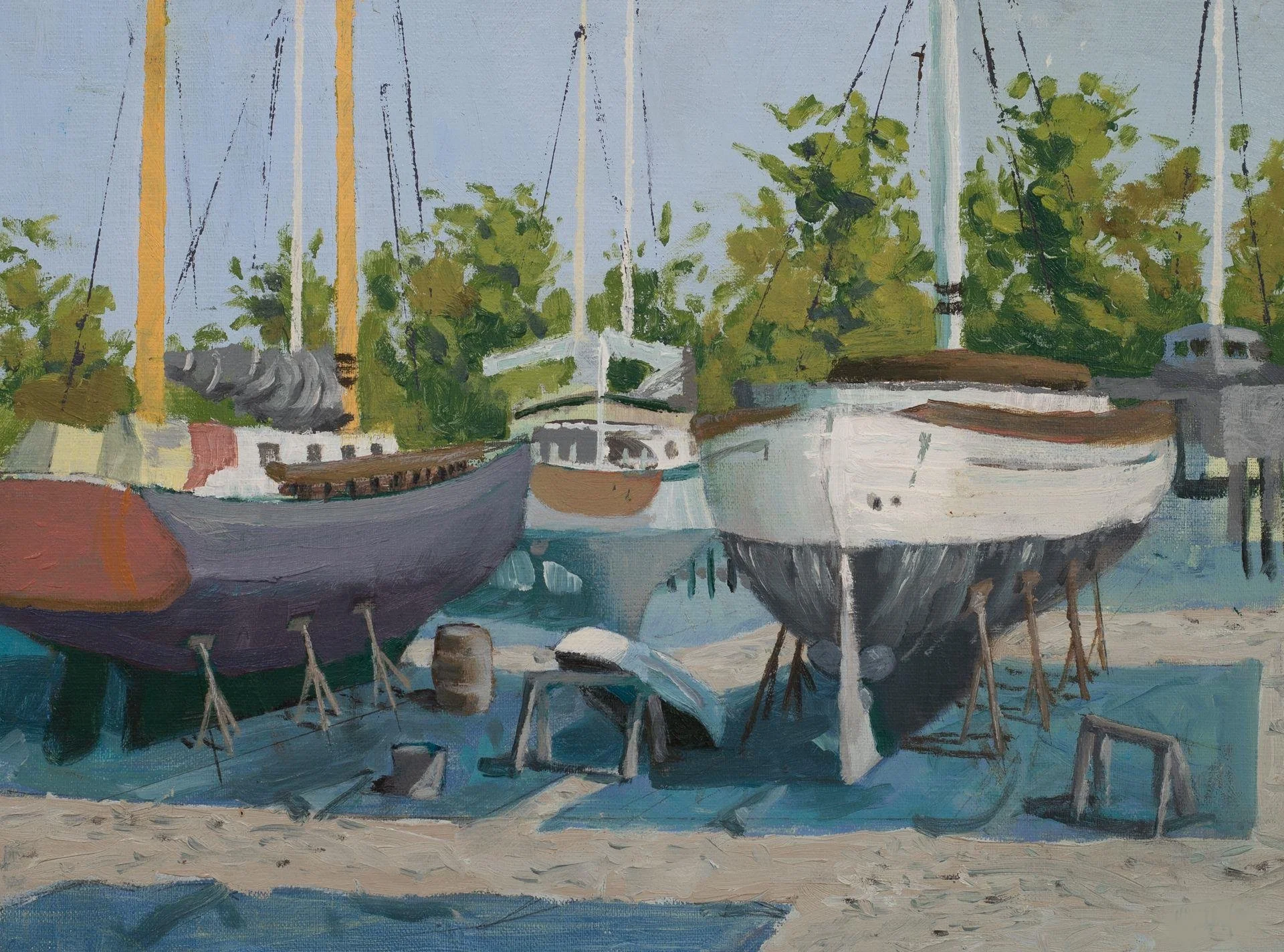 Port Townsend Boat Yard, 9 x 12 oil on linen panel, $350 by Louis Hurlbut SOLD