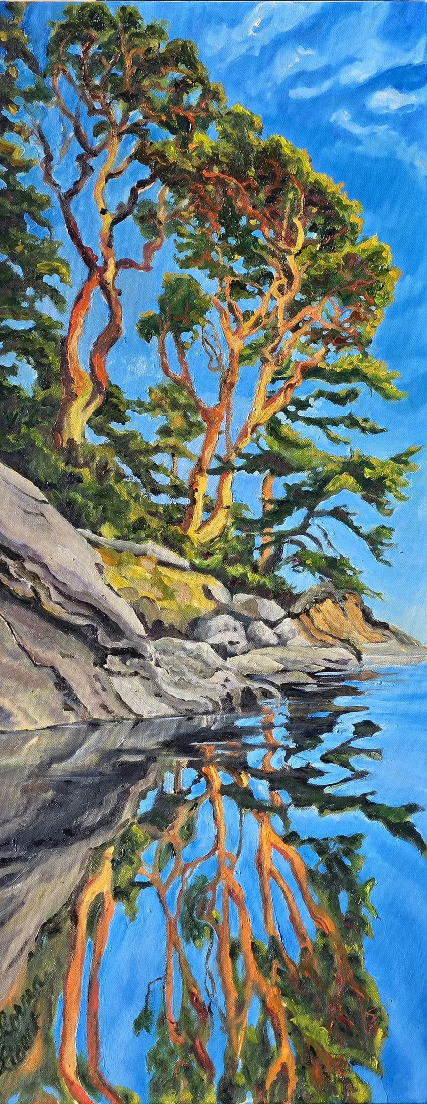 The Madrona's Mirror, 40 x 16 oil, $2400