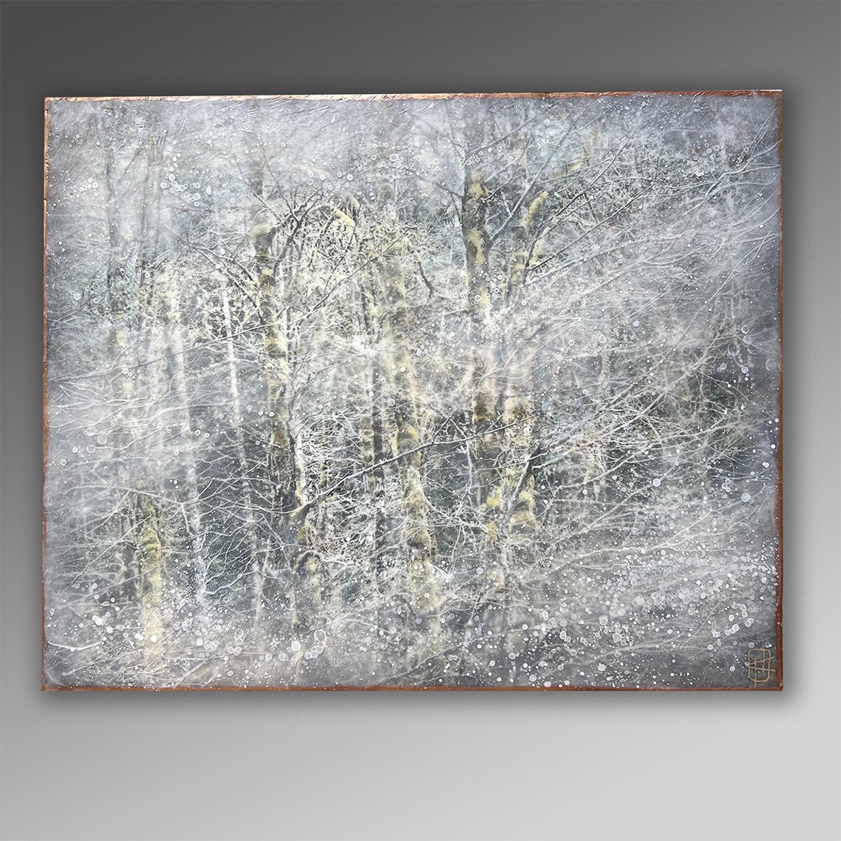 Fog and Bare Branches, 16x20 Photo Encaustic, $385 SOLD