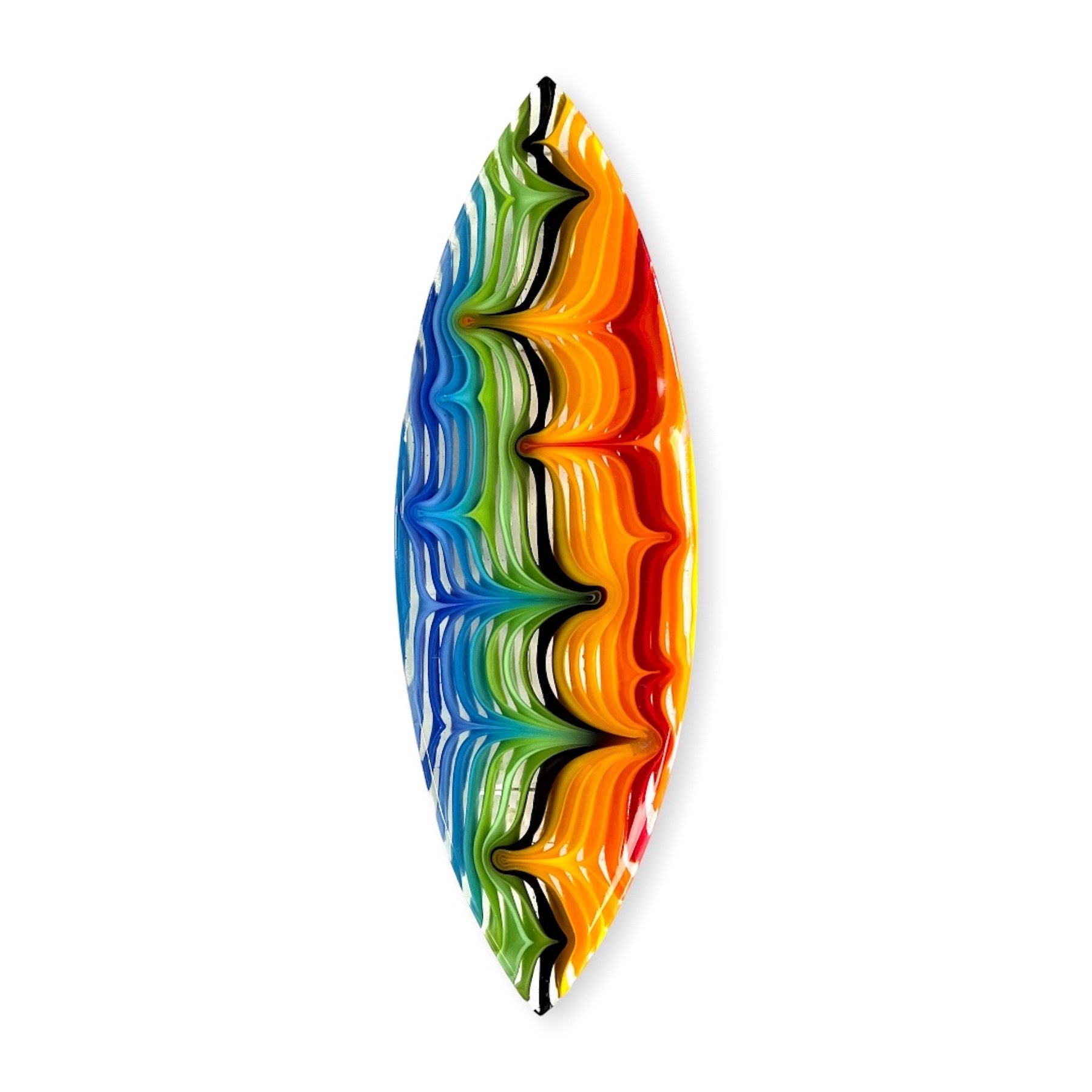 Hot & Cold Marquise, 14x4.5 Fused Glass, $300