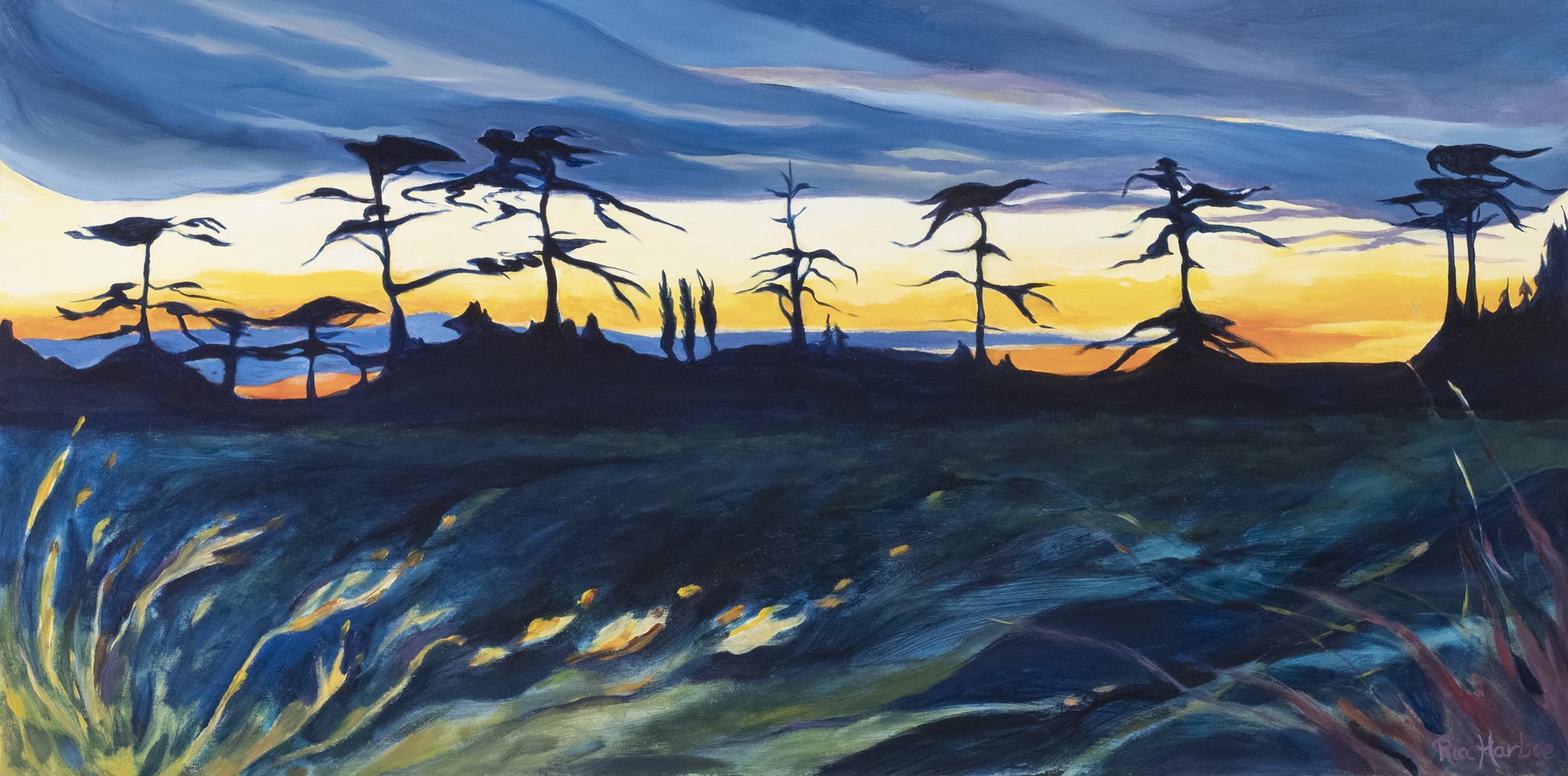 Island Night Ride, 24x48 acrylic, $1495