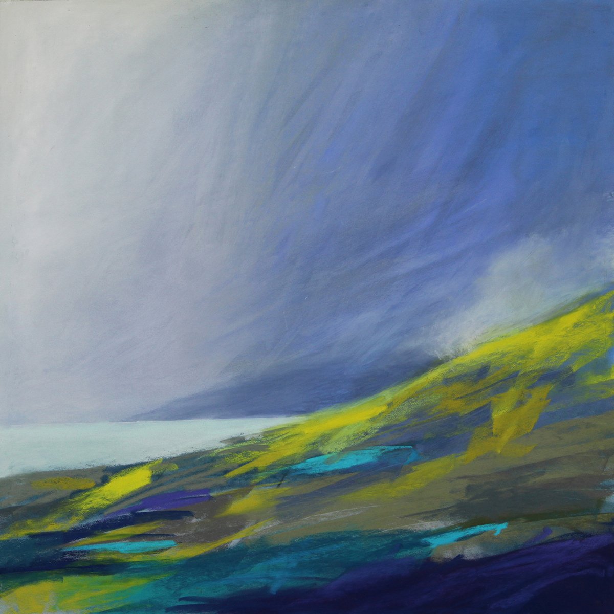 Seaside Hillside, 18x18 soft pastel, $1400 SOLD