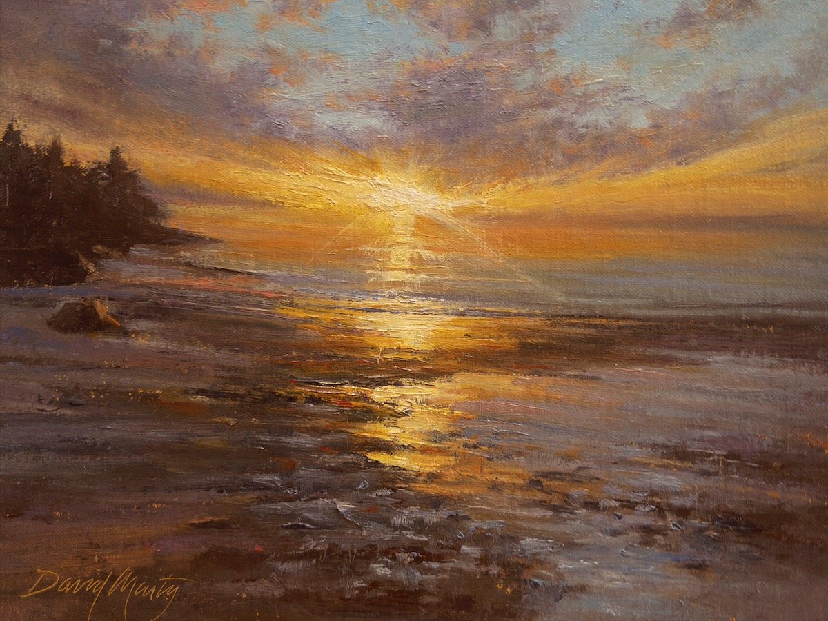 Golden Reflections, 9" x 12" oil, $950.