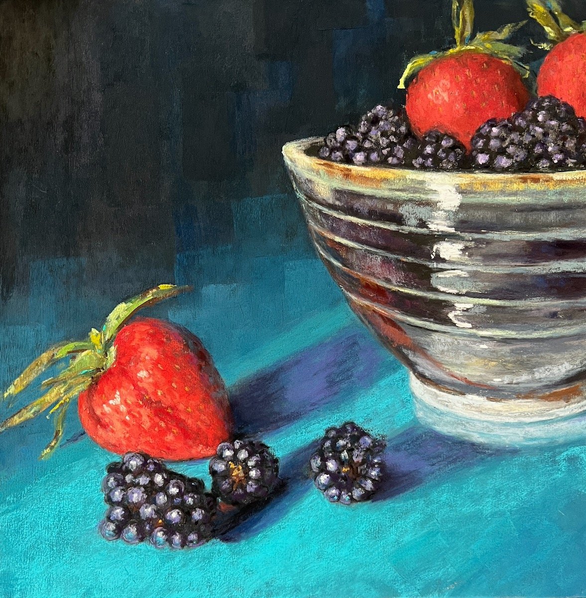 Outside the Boundaries, 12" x 12" soft pastel, $600.
