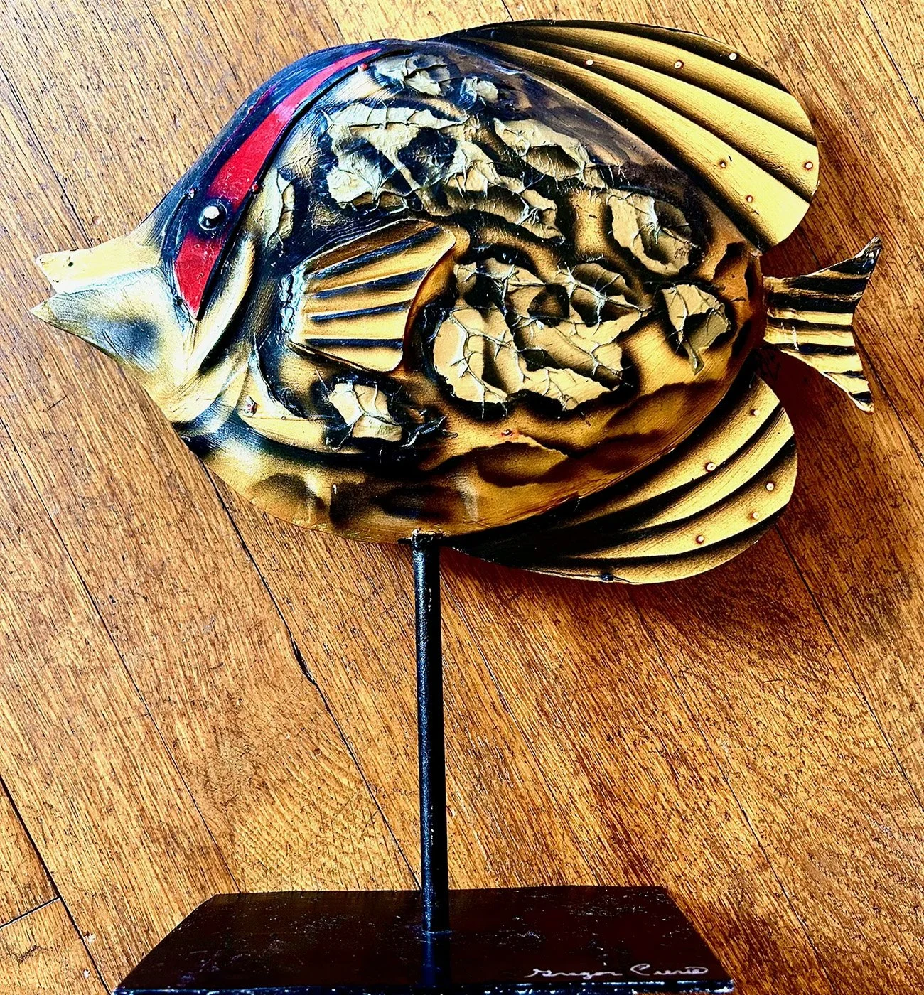 Golden Brass Fish, 11x12 metal, $60