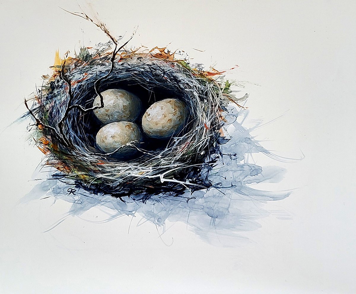 Waiting, 12" x 14" acrylic, $450