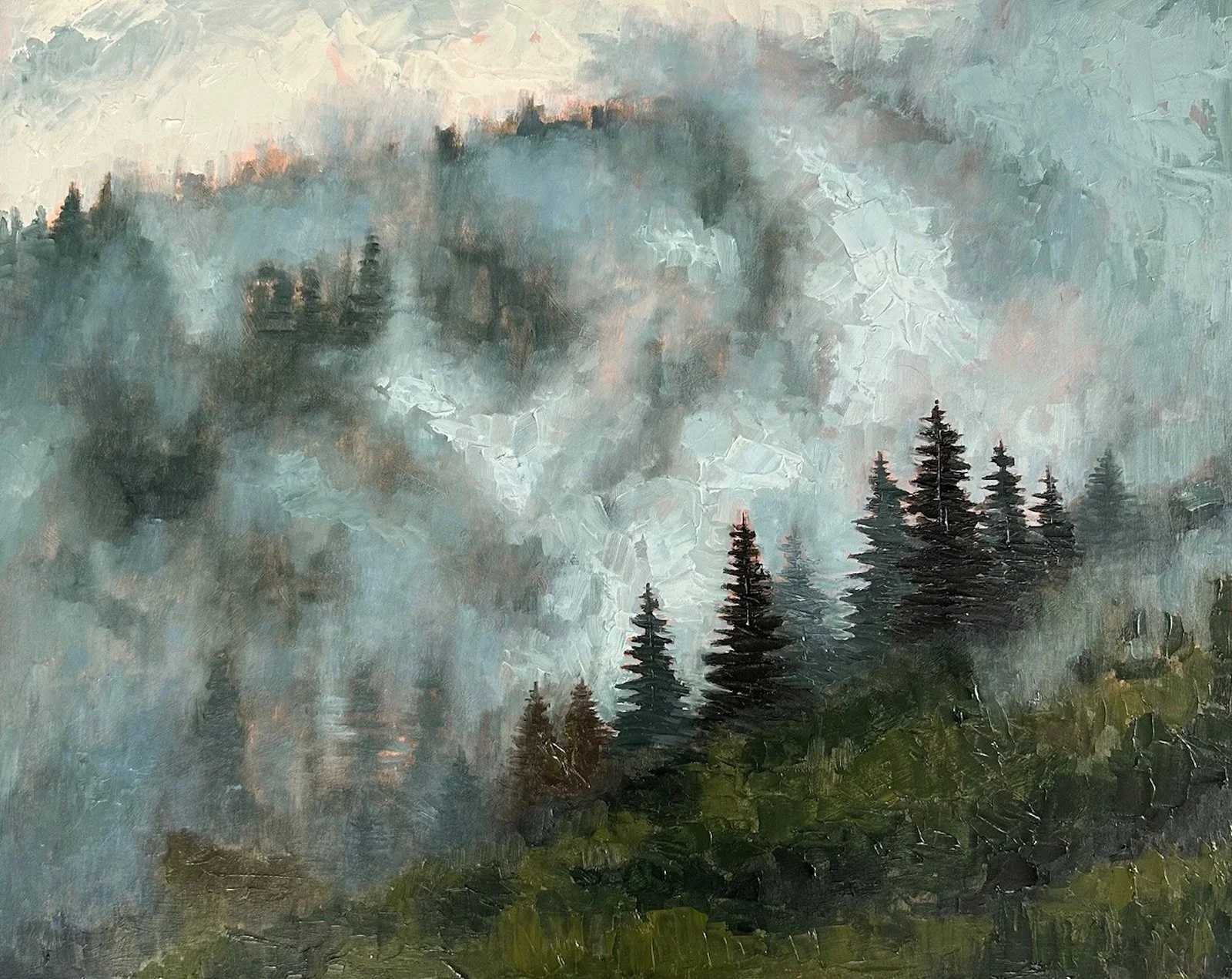 Bonnie Katz Sailors - Mist Taken, 16x20 oil, $795